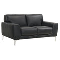 Black Top Grain Italian Leather Loveseat D255804