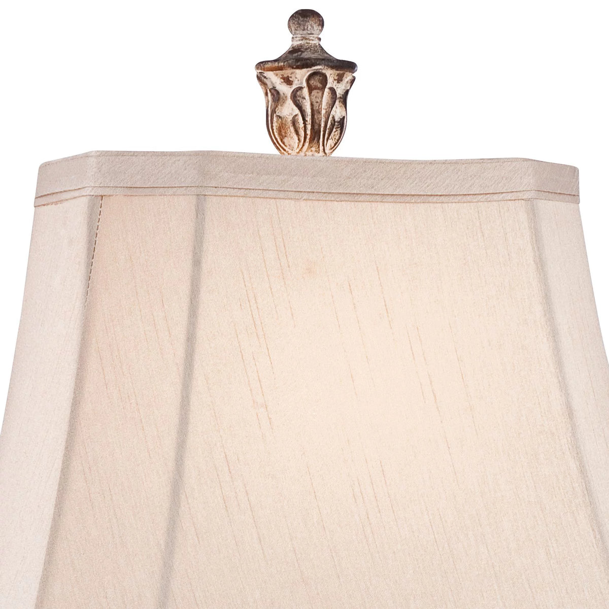 Antique Gold Table Lamp with Off White Rectangular Shade R4972