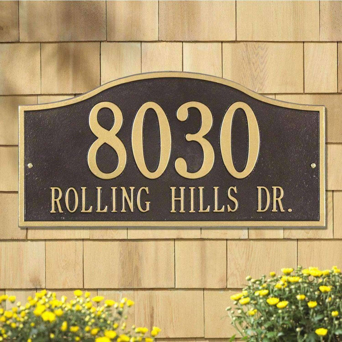 Arch Marker - Standard Lawn - Two Line in Oil Rubbed Bronze Q393