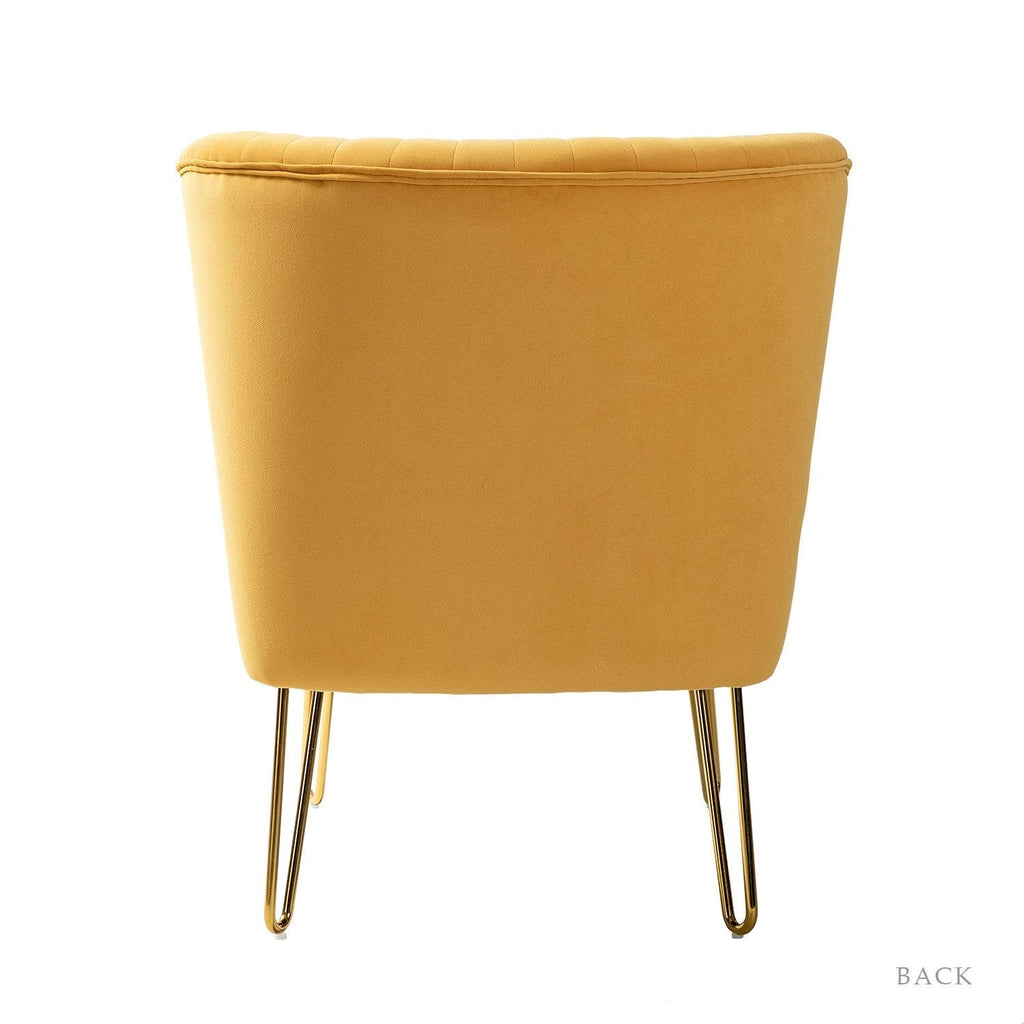 Tan Tufted Side Chair with Golden Base W373874