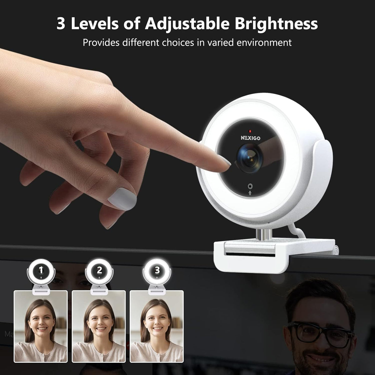White 1080P Webcam with Remote Control M75515