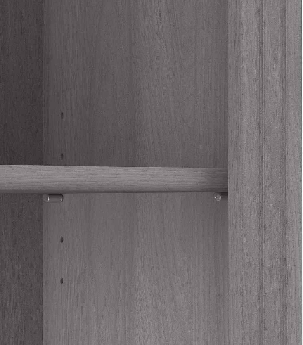Set of 2 Tall 5 Shelf Bookcase, Modern Gray W875