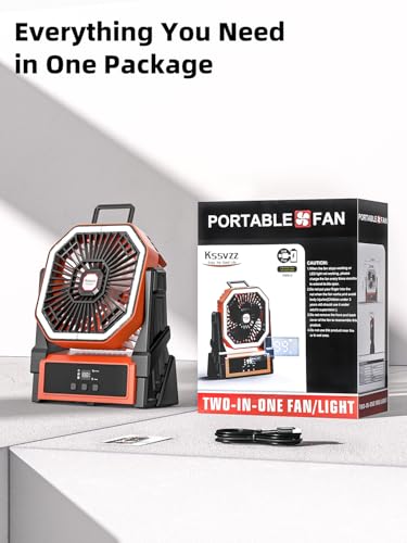 Portable Rechargeable Camping Fan with LED Lantern Q2579
