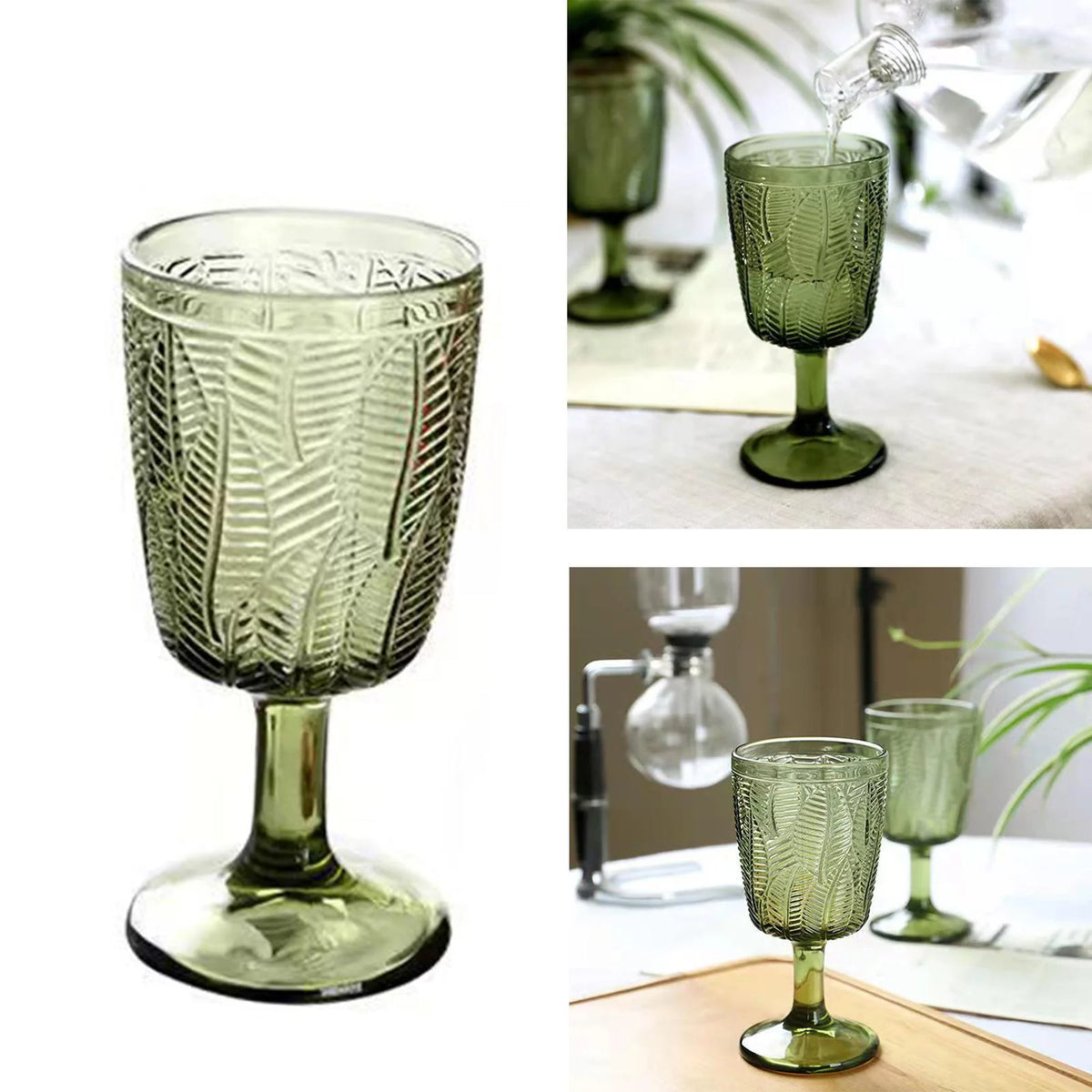 Green Embossment Texture Beverage Glasses E423429