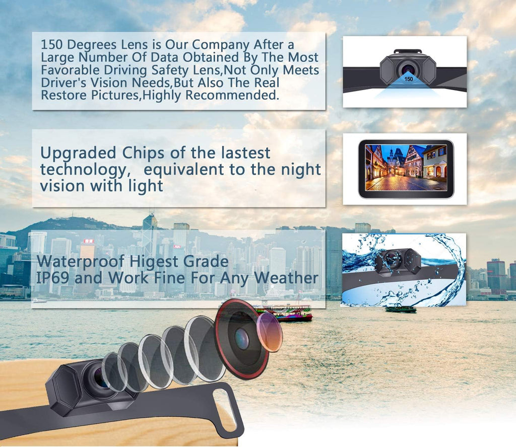 Wireless Backup Camera Kit with 7 Inch Monitor W3841