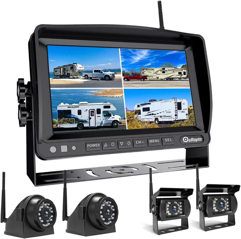 Wireless Backup Camera System with 7'' Monitor and 4 Channels, Black X3011