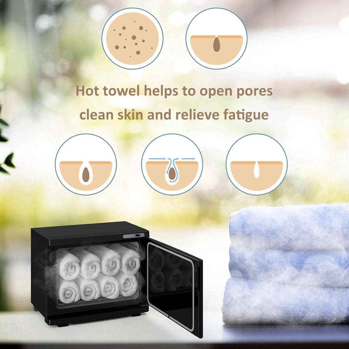Black Spa Hot Towel Cabinet Towel Warmer (8L) N31448