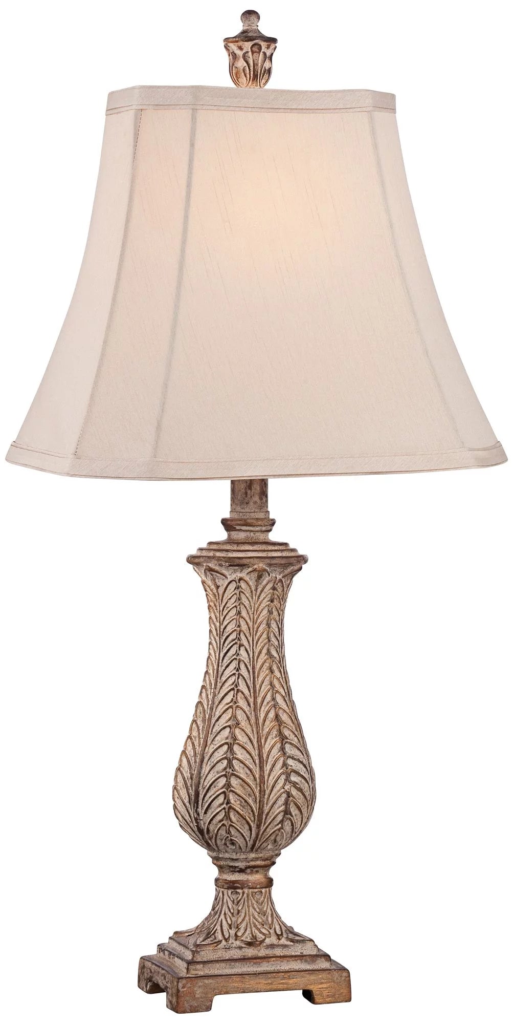 Antique Gold Table Lamp with Off White Rectangular Shade R4972