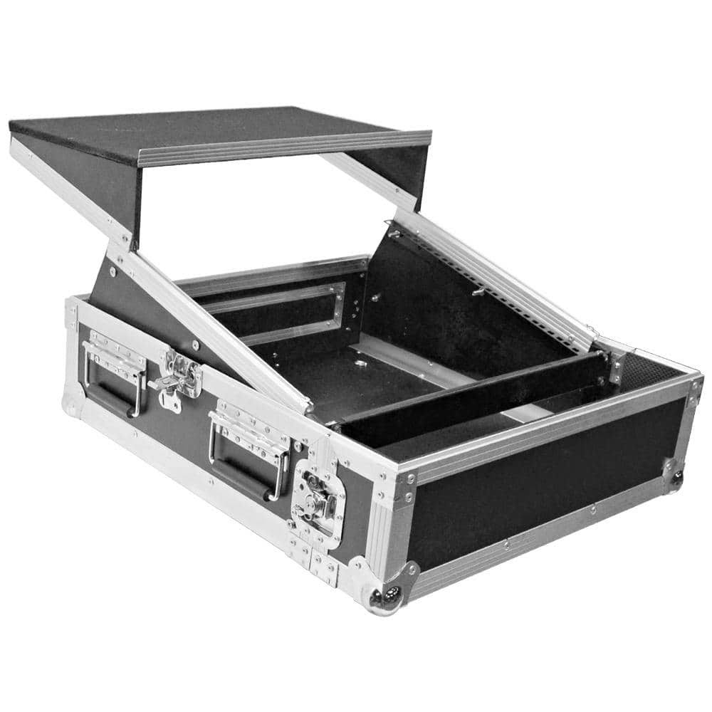 2 Space ATA Rack Case with 10U Mixer Top and Laptop Shelf M558