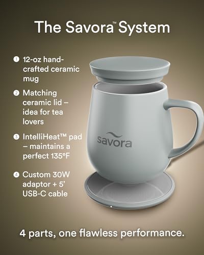 12oz Heated Ceramic Coffee Mug with Lid F981