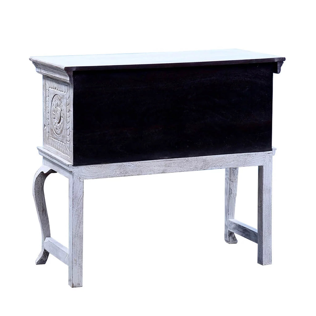 Reclaimed Wood Hand Carved Console Table U199