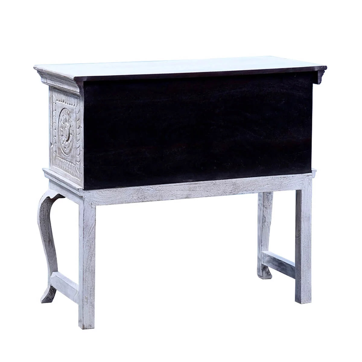 Reclaimed Wood Hand Carved Console Table U199