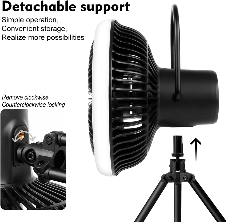Camping Fan with LED Lantern, USB Desk Fan, Pack of 2 P9718