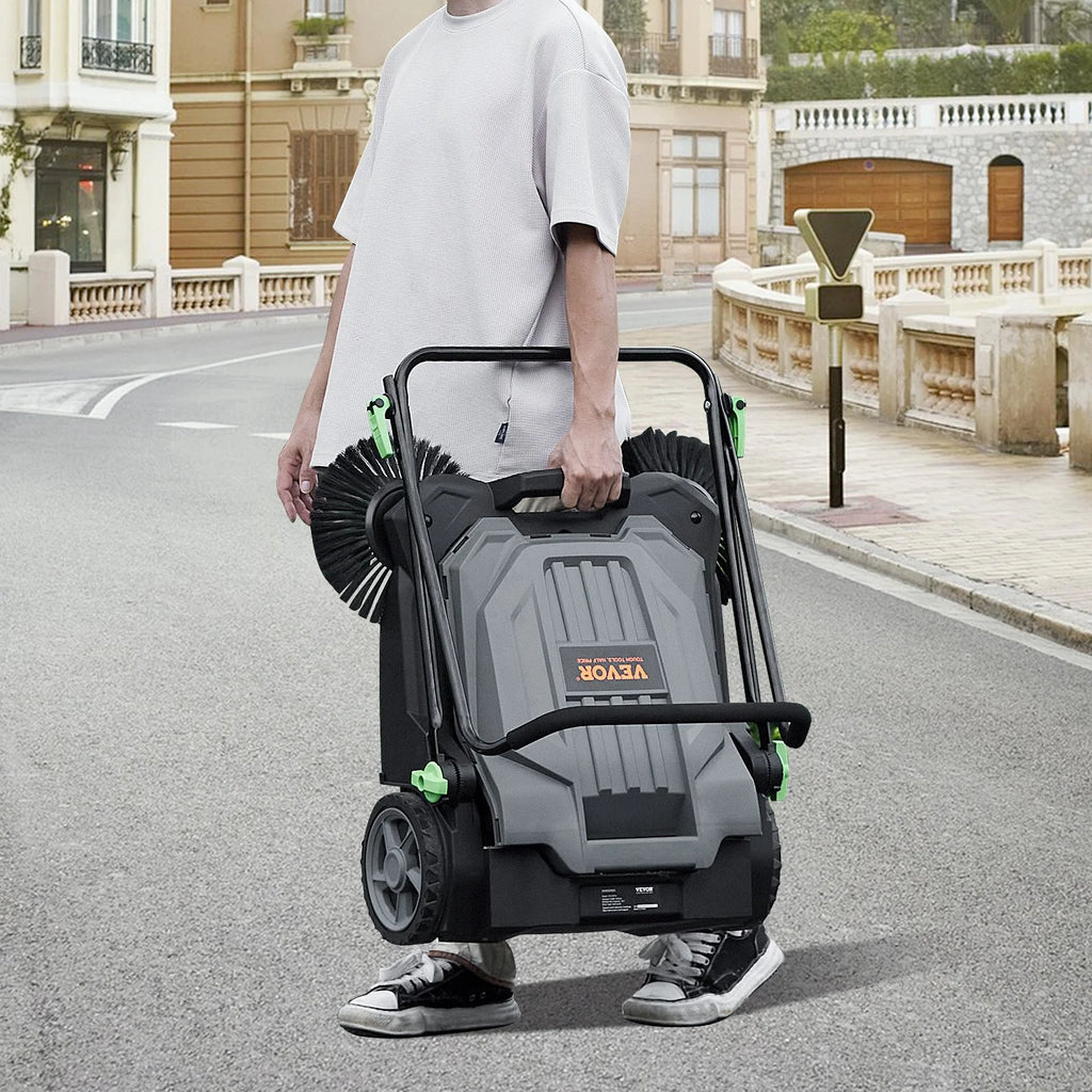 25.6" Manual Walk-behind Floor Sweeper with 5-Gallon Waste Container G6072