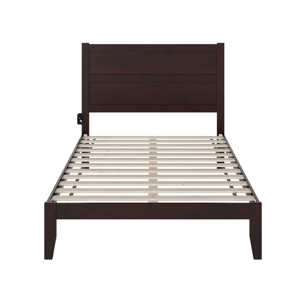 Solid Wood Full Bed with USB Charging Station T12321