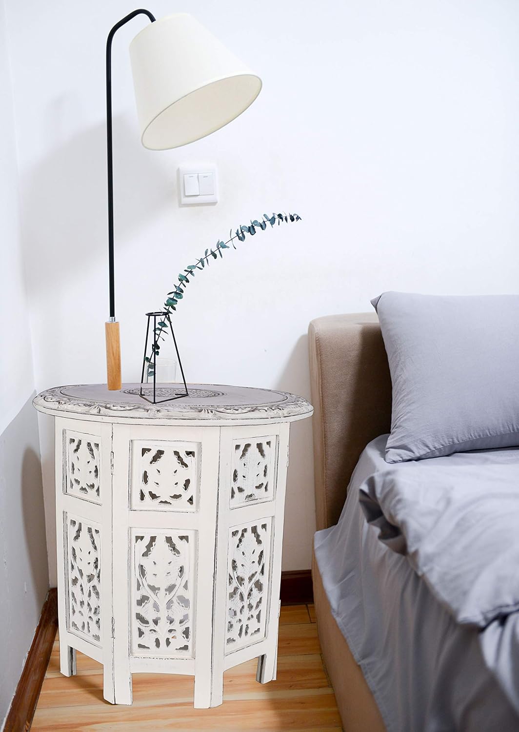 Burnt Wood Octagonal Accent Table C2065
