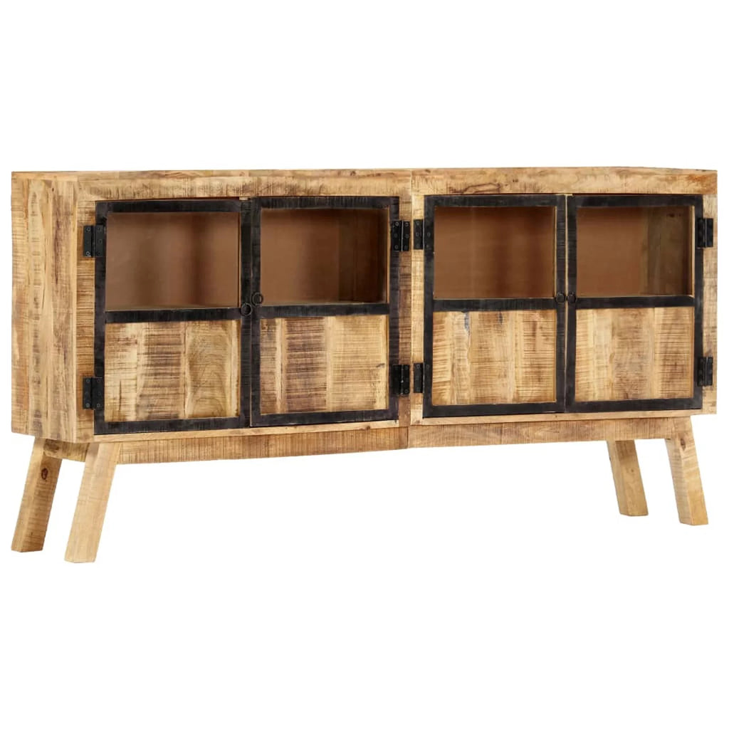 Brown and Black Solid Rough Mango Wood Sideboard T6300