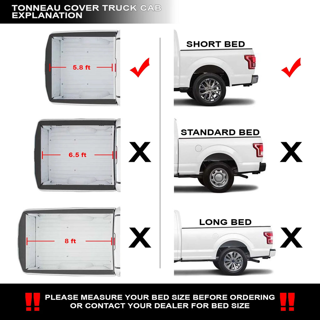 Hidden Snap Tonneau Cover with Truck Bed LED Lights V865283