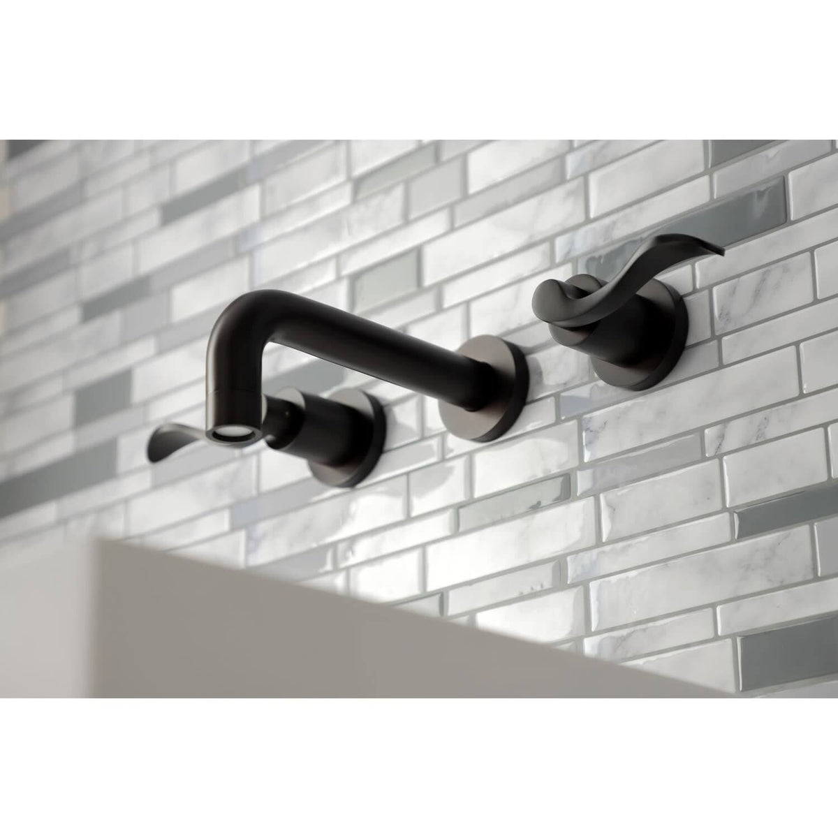 Polished Nickel Wall Mount Bathroom Faucet S545