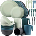 Plastic 36PCS Dinnerware Set Microwave Safe Service for 6 Multicolor E6706