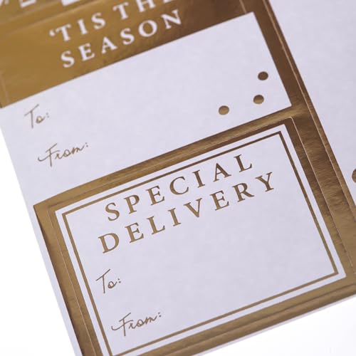 White Self-Adhesive Christmas Gift Labels C27967