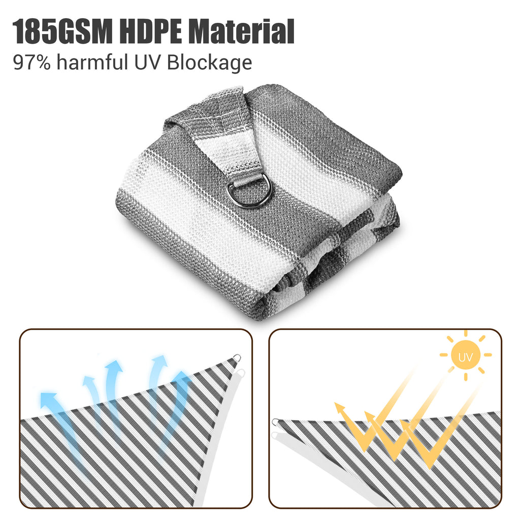 Gray+White Triangle Sun Shade Sail K940236