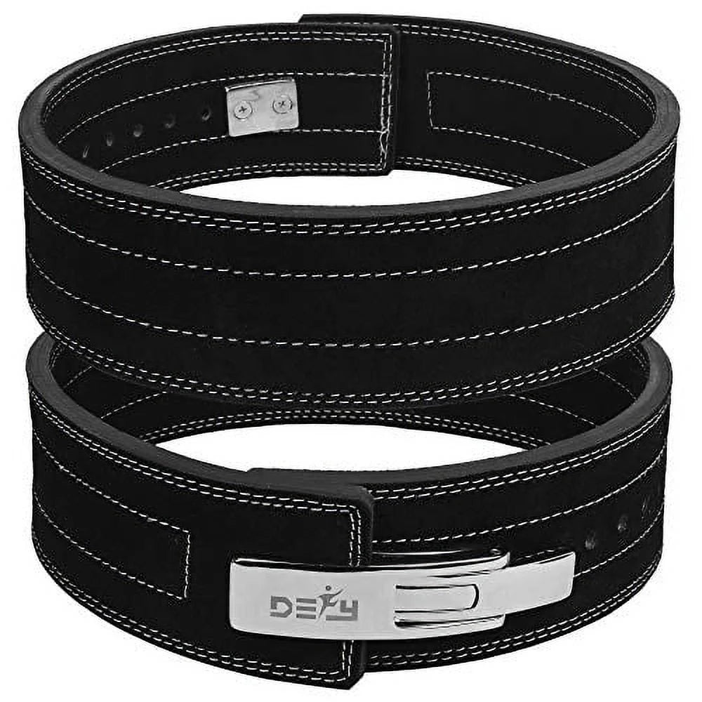 Genuine Leather 4-Inch-Wide Black Powerlifting Belt H48021