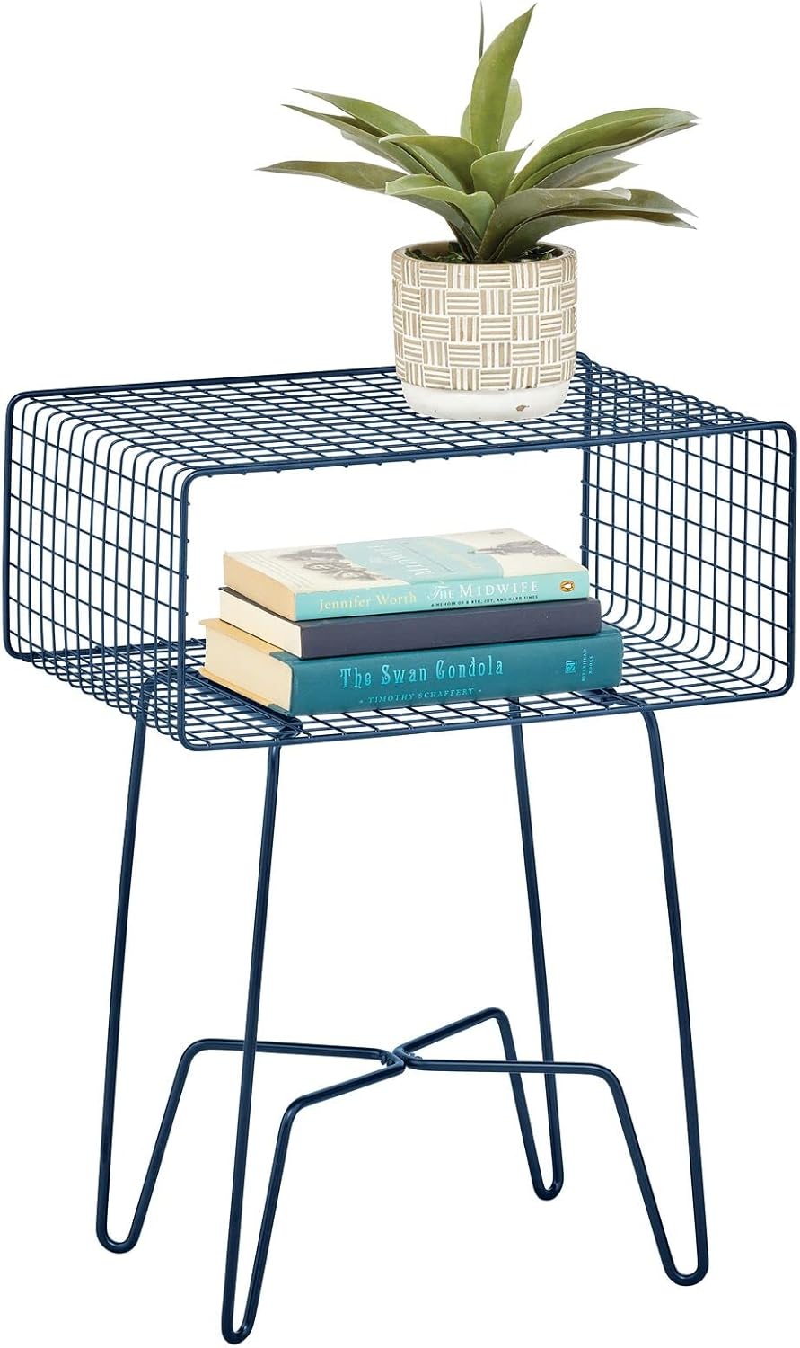 Industrial Side Table with Storage Shelf A8170