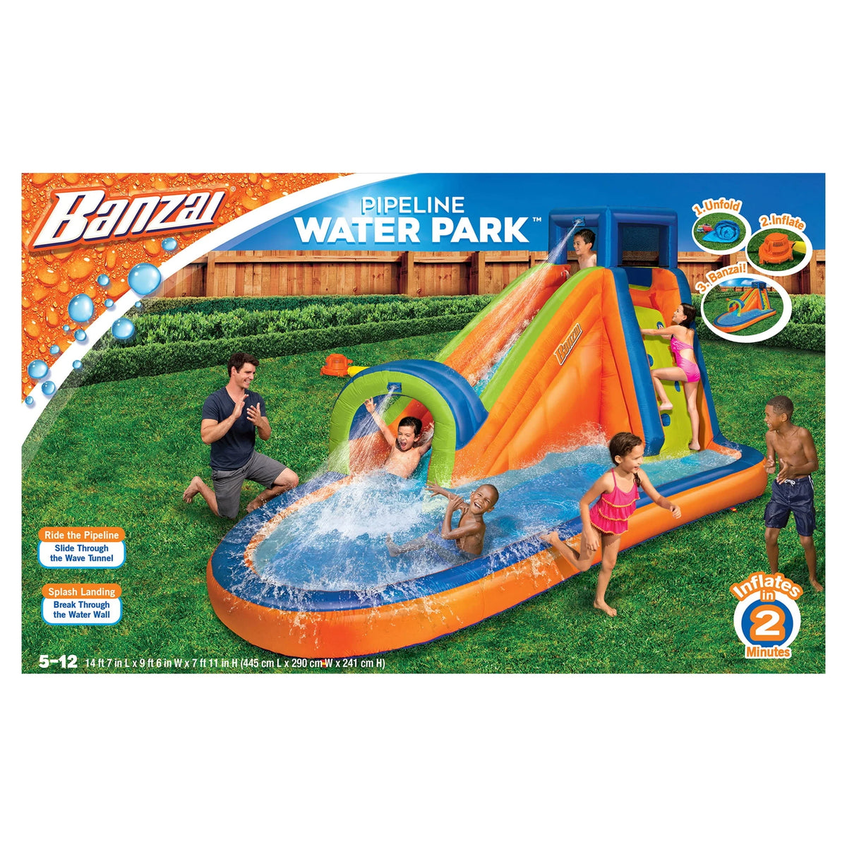 Inflatable Outdoor Backyard Water Slide Splash Toy J9144