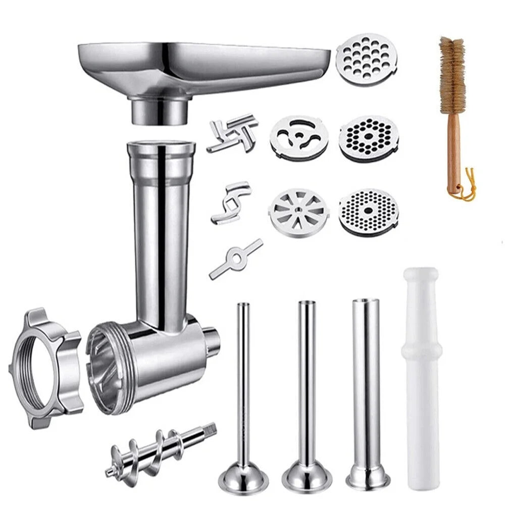 Metal Food Grinder Attachment for KitchenAid Stand Mixers with Sausage Stuffer Tubes H8789
