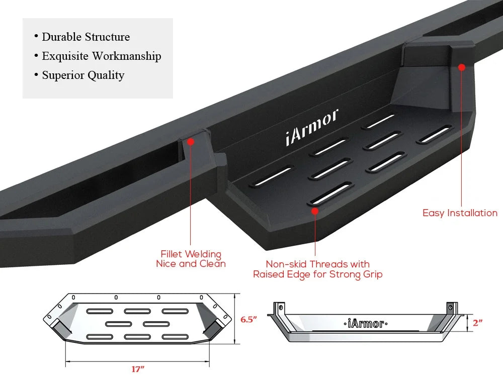 6.5in Nerf Bars Pocket Steps Rocker Guards V947129