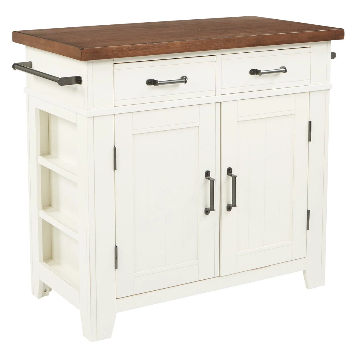 Black Kitchen Island with Vintage Oak Top G43191