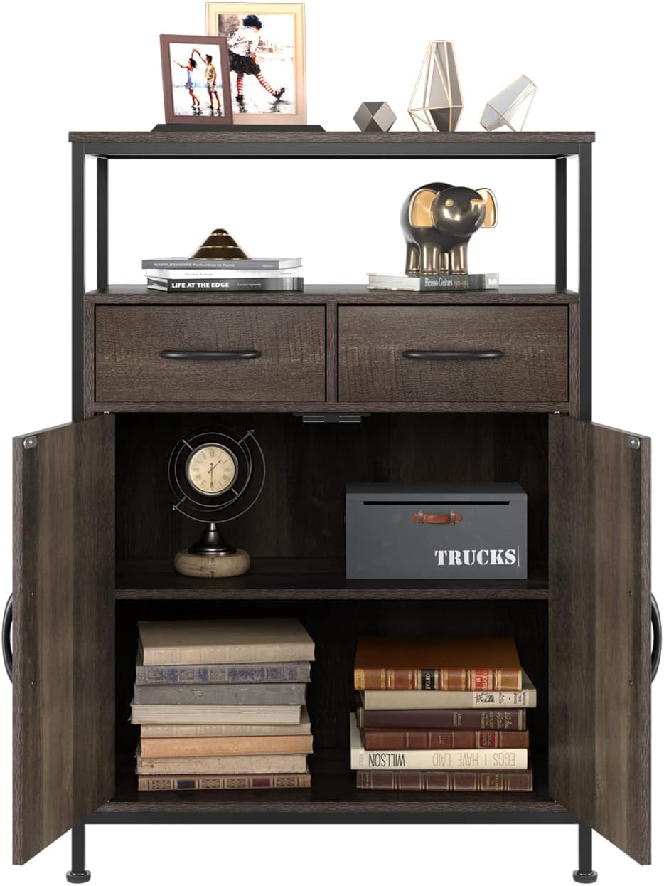 Industrial Storage Cabinet with Fabric Drawers and Shelves A787
