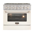 White 4 Burner Dual Fuel Range U418