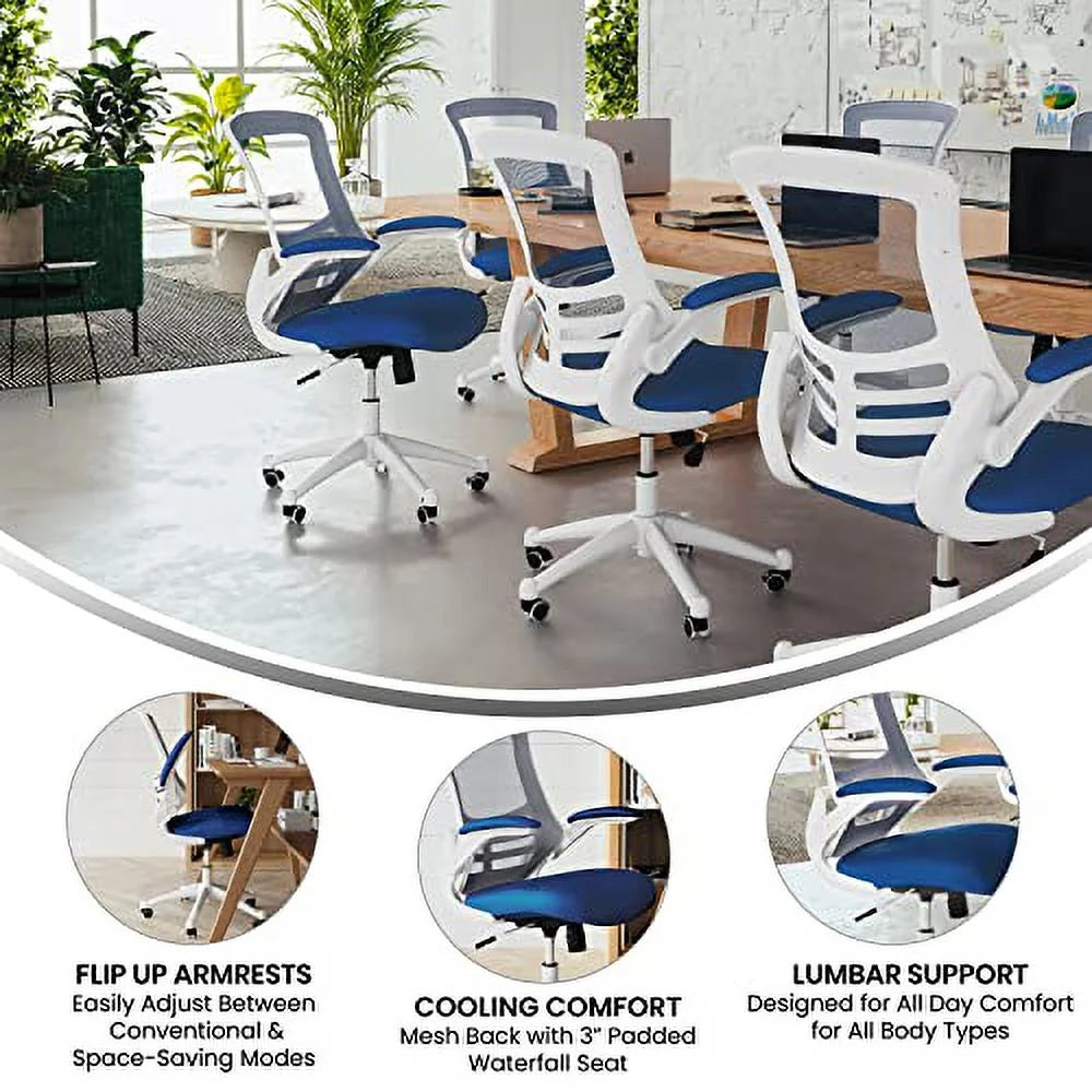 Mid-Back Blue Mesh Ergonomic Office Chair P388