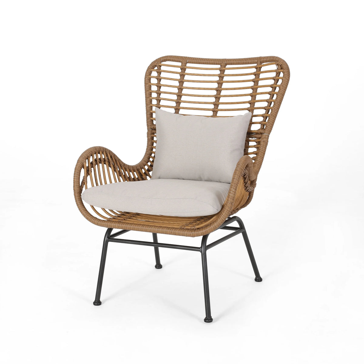 Indoor Wicker Club Chairs with Cushions Set of 2 H475694