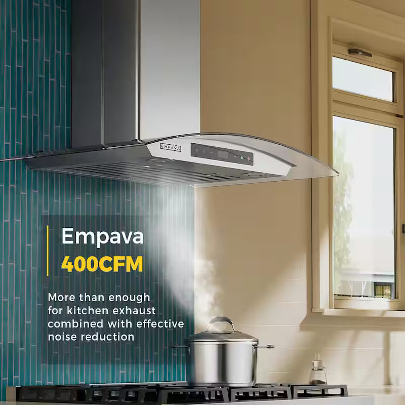 30 in. 400 CFM Stainless Steel Wall Mount Range Hood with Light B3869