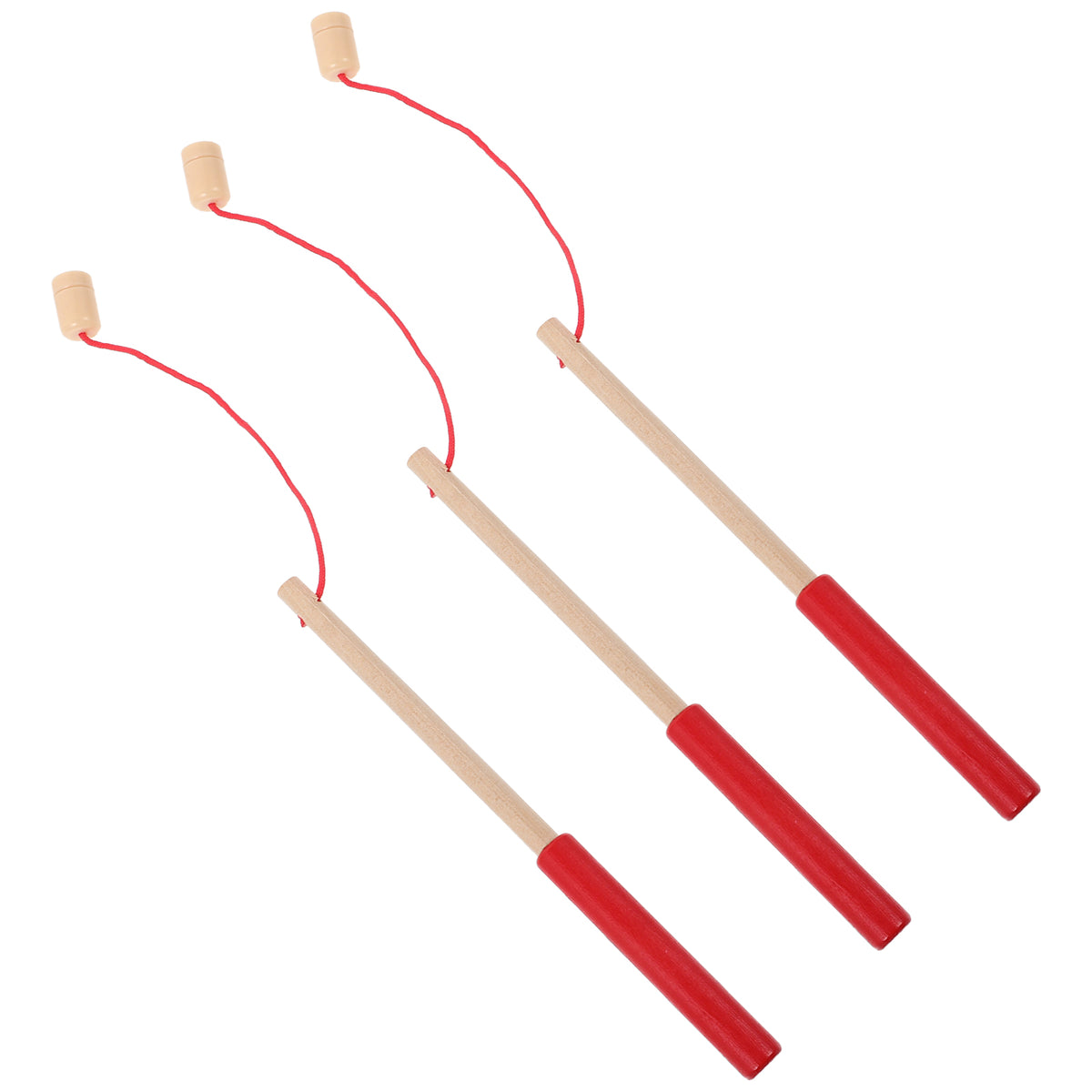 3pcs Kids Toy Magnetic Wood Fishing Poles Fishing Games Wooden Fishing Rod V5438