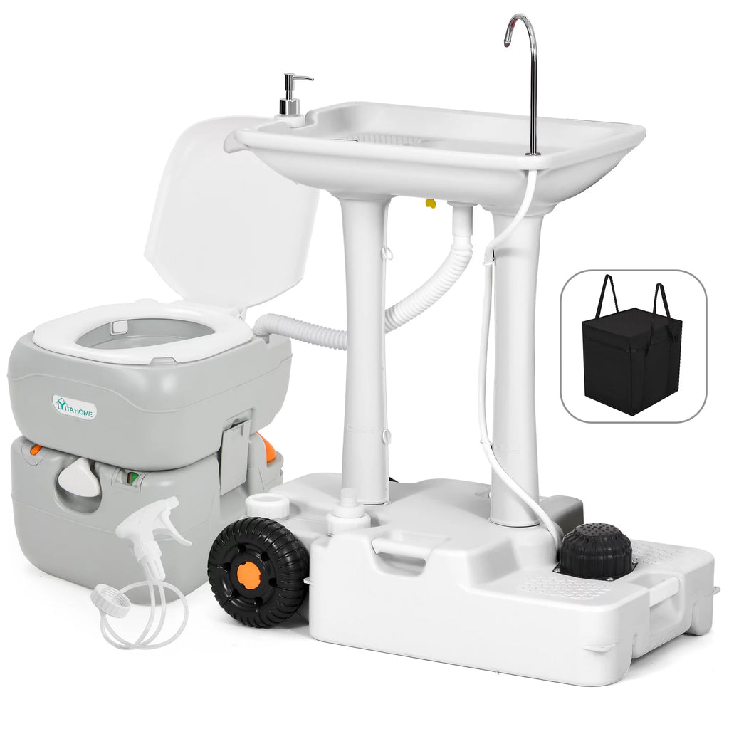 Portable Sink and 5.8 Gallon Toilet Combo D930354
