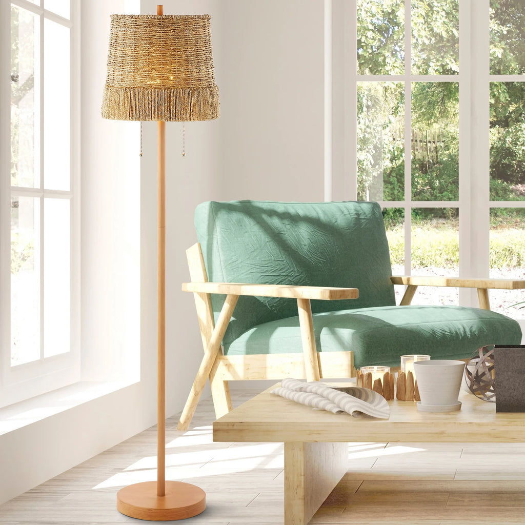 61" 2-Light Rattan LED Floor Lamp M966537