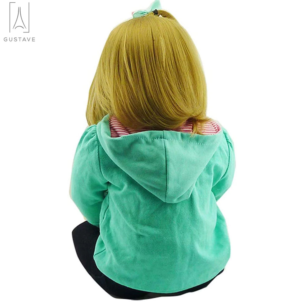 24 Inch Blond Hair Silicone Vinyl Baby Doll Y75580
