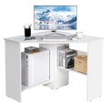 Corner Computer Desk with Storage Shelf F64866