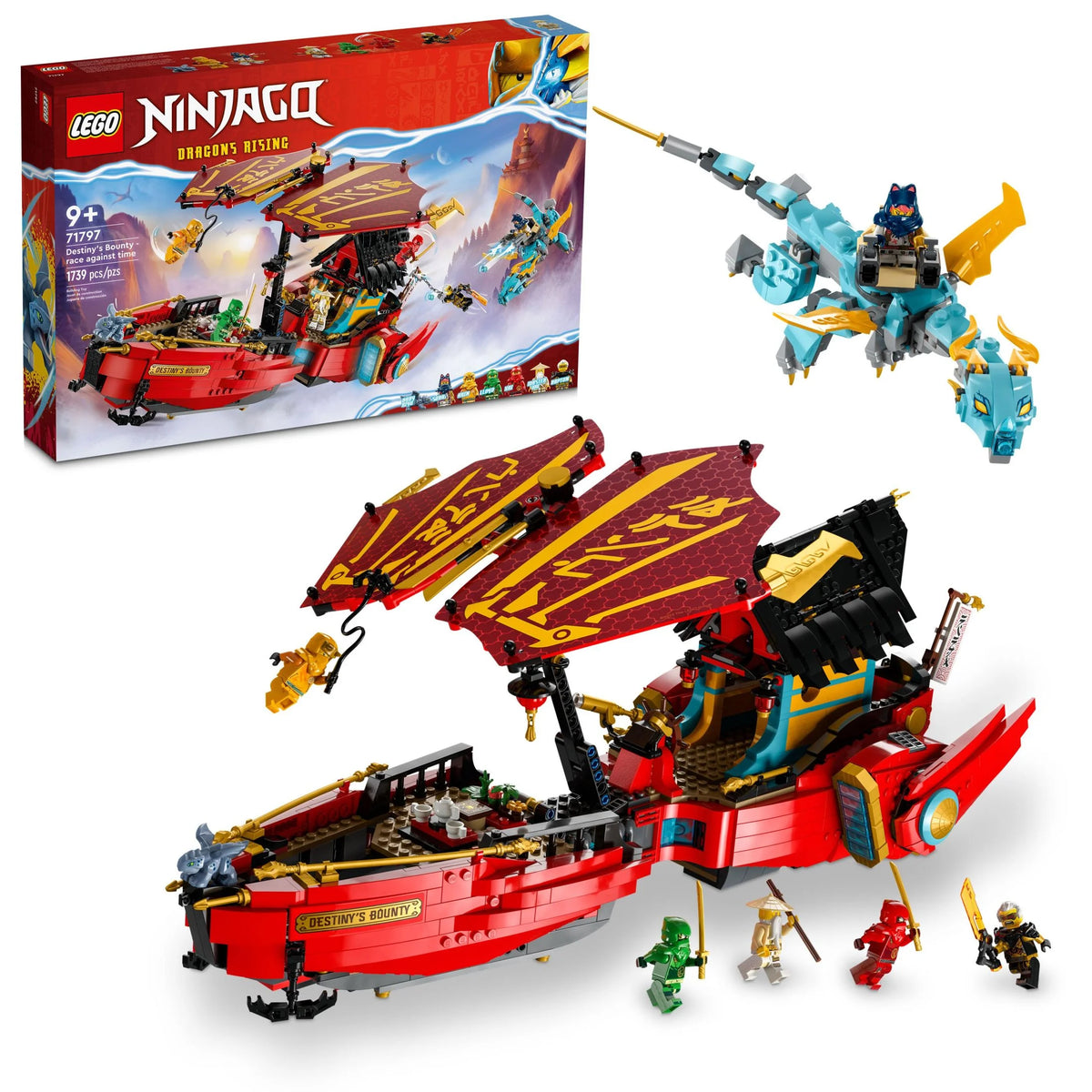 Building Toy with Ninja Airship, 2 Dragons and 6 Minifigures H221