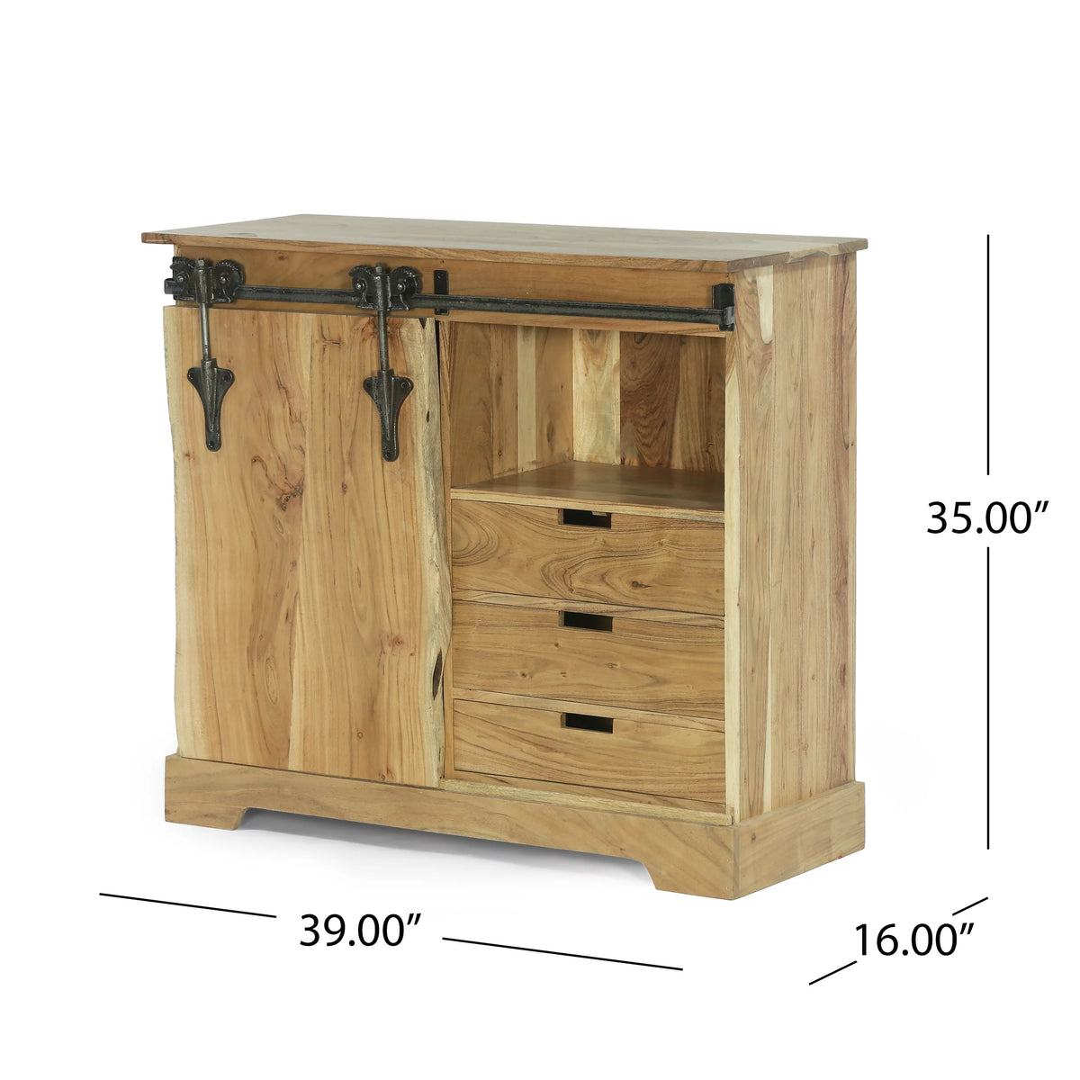 Acacia Wood Live Edge Sideboard with Sliding Door W135525