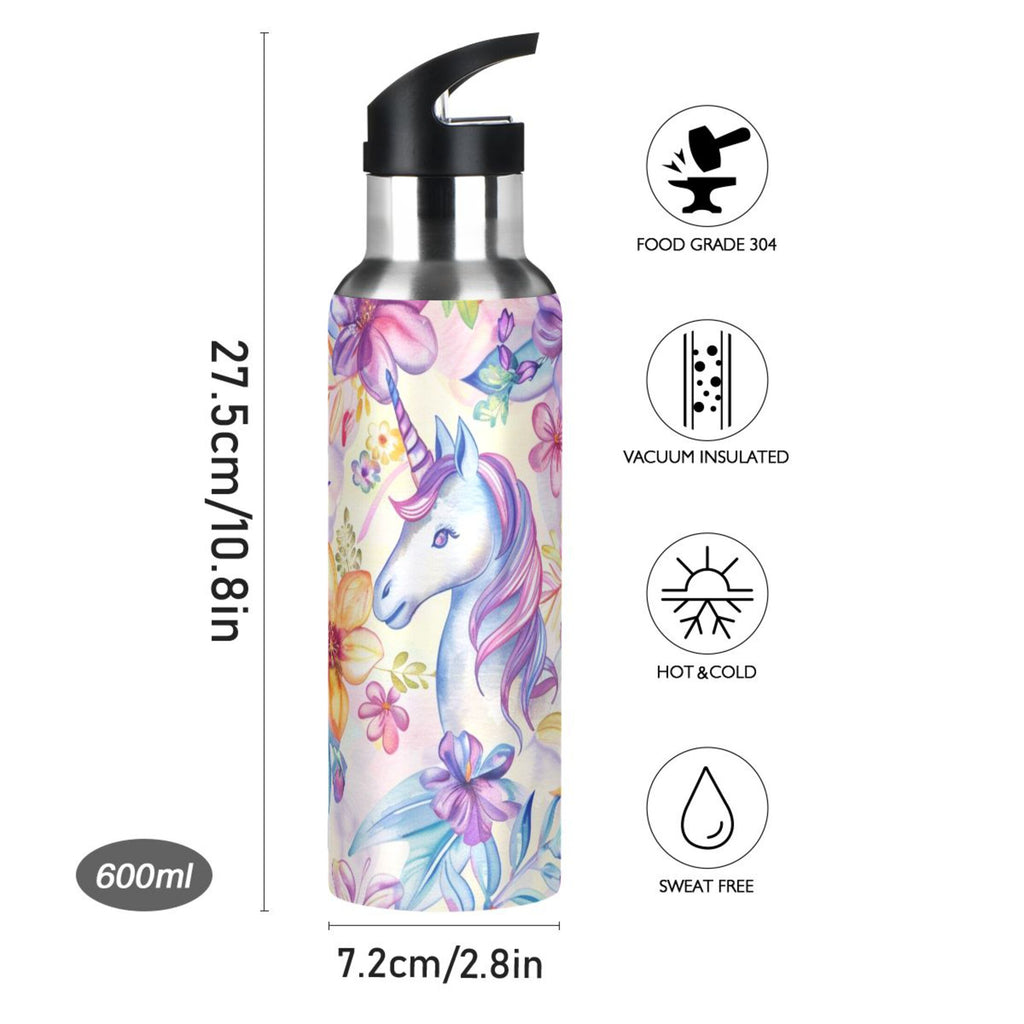 Insulated Stainless Steel Water Bottle with Straw Lid, 20 oz A558243