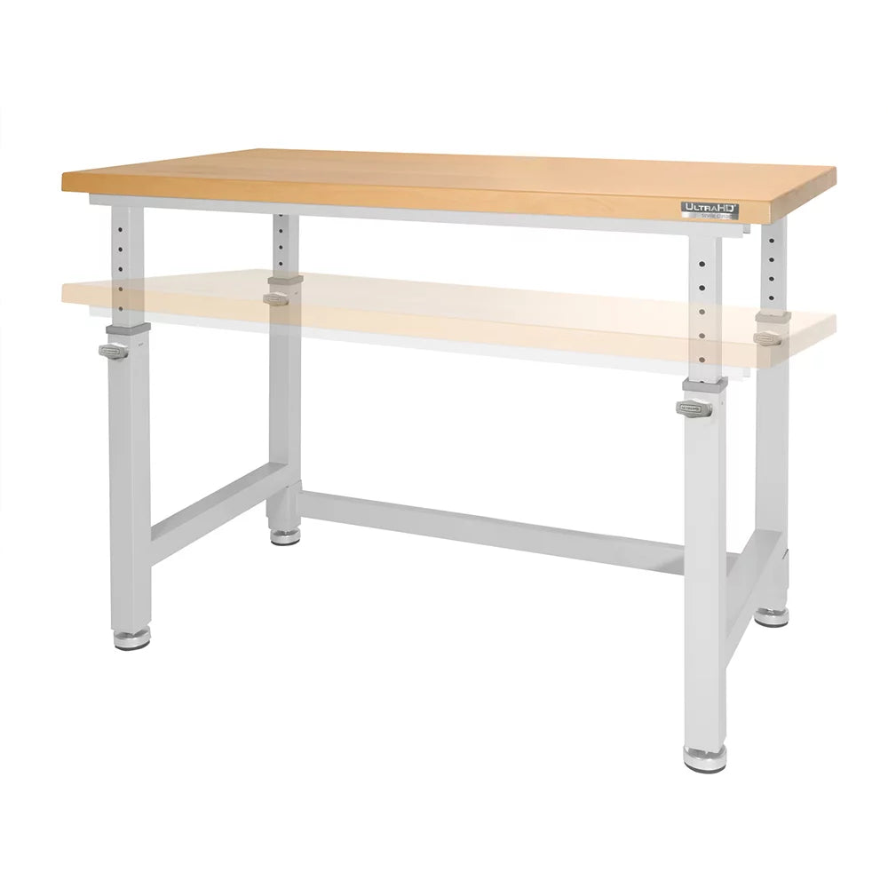 Height Adjustable Heavy-Duty Wood Top Workbench V728658