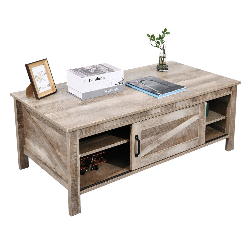 Gray Wood Coffee Table with Storage K1287
