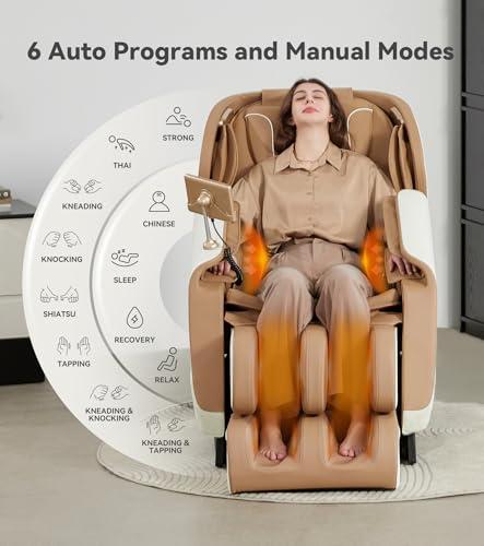 Brown Zero Gravity SL-Track Shiatsu Massage Chair Recliner J62312
