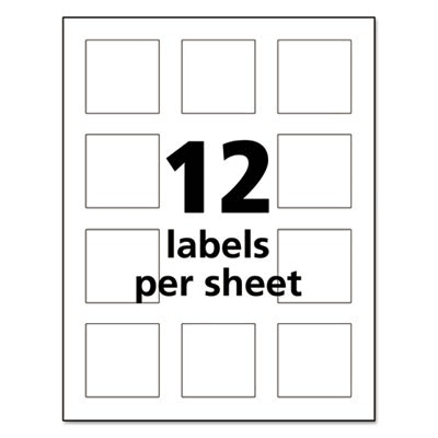 White 2 x 2 Chemical Labels, 600 Labels F2939