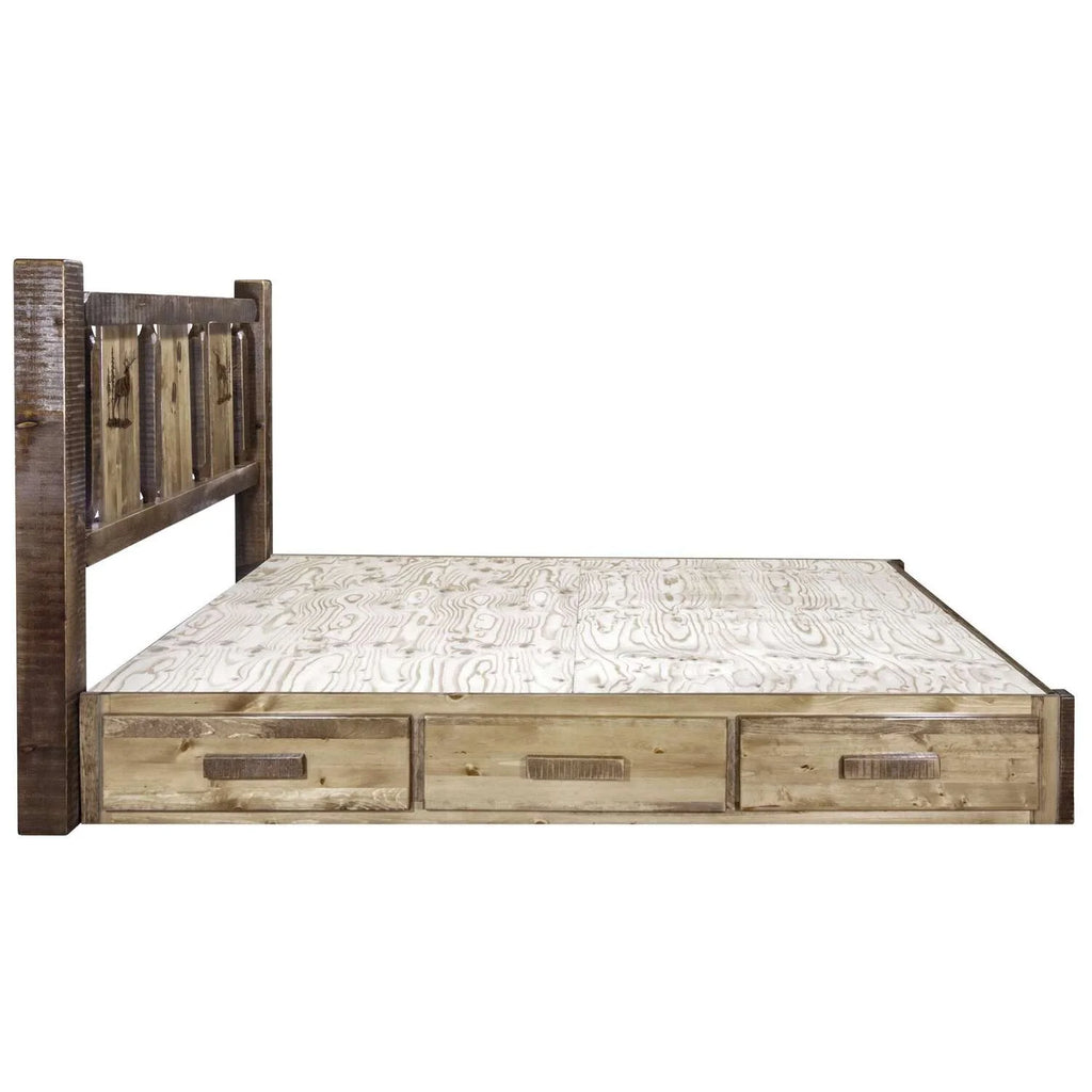 California King Platform Bed with Storage K9048